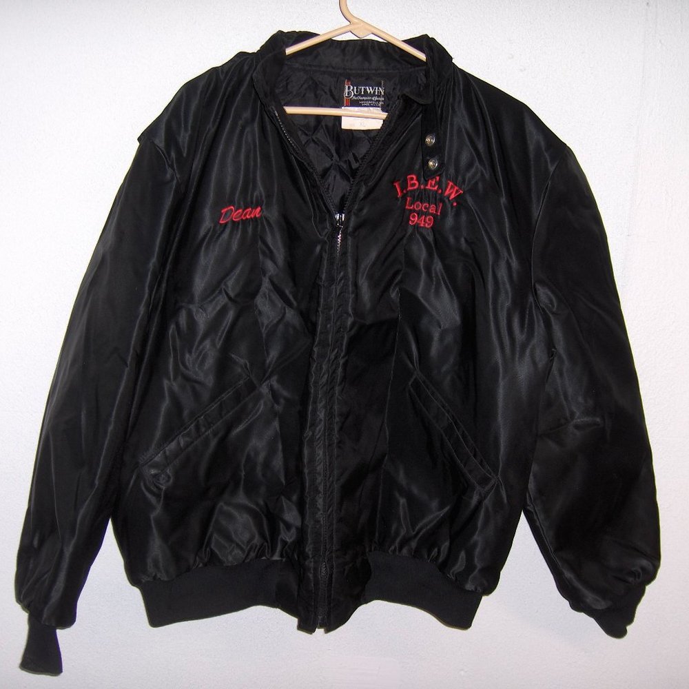 IBEW Lined Nylon Jacket, XL Measures 48" Chest